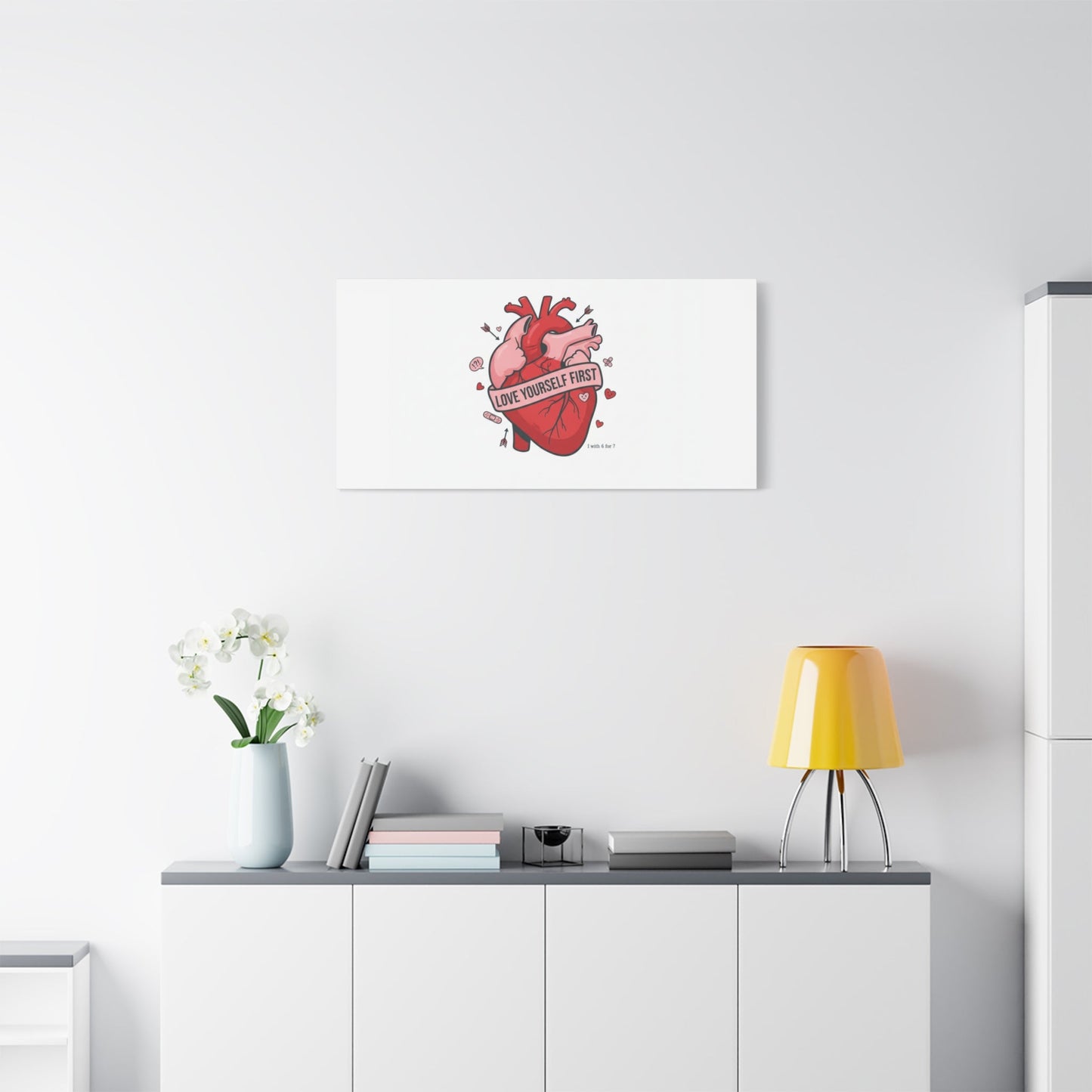 Love Yourself First Canvas, Hearts-with-a-Twist, Anti-Valentine Art