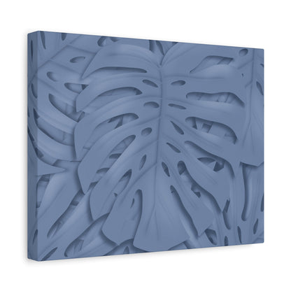 Blue Monstera Canvas Print – Botanical Wall Art