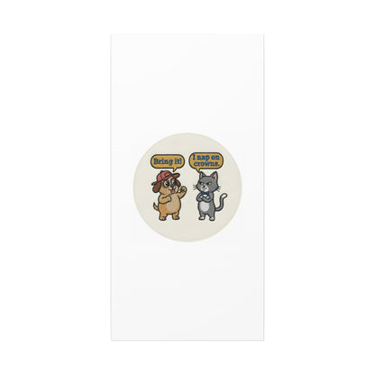 Funny Cat vs Dog Canvas | Pet Rivalry Wall Art