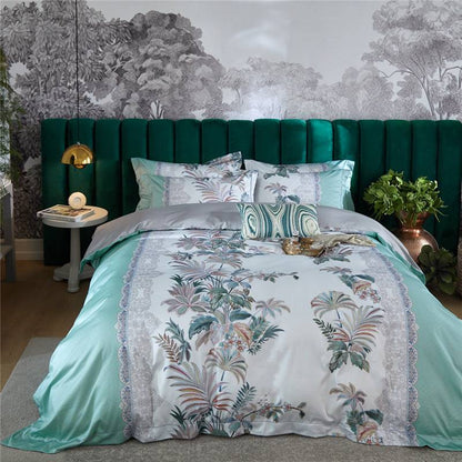 Four-piece printed long-staple cotton satin