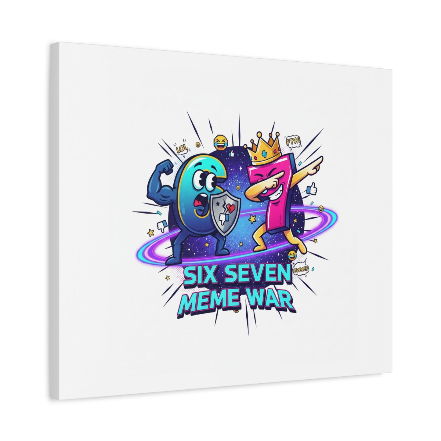 Six Seven Meme War Canvas | Legendary Internet Battle Art, Viral Culture Wall Decor