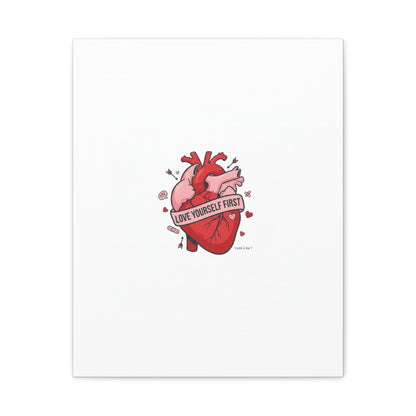 Love Yourself First Canvas, Hearts-with-a-Twist, Anti-Valentine Art