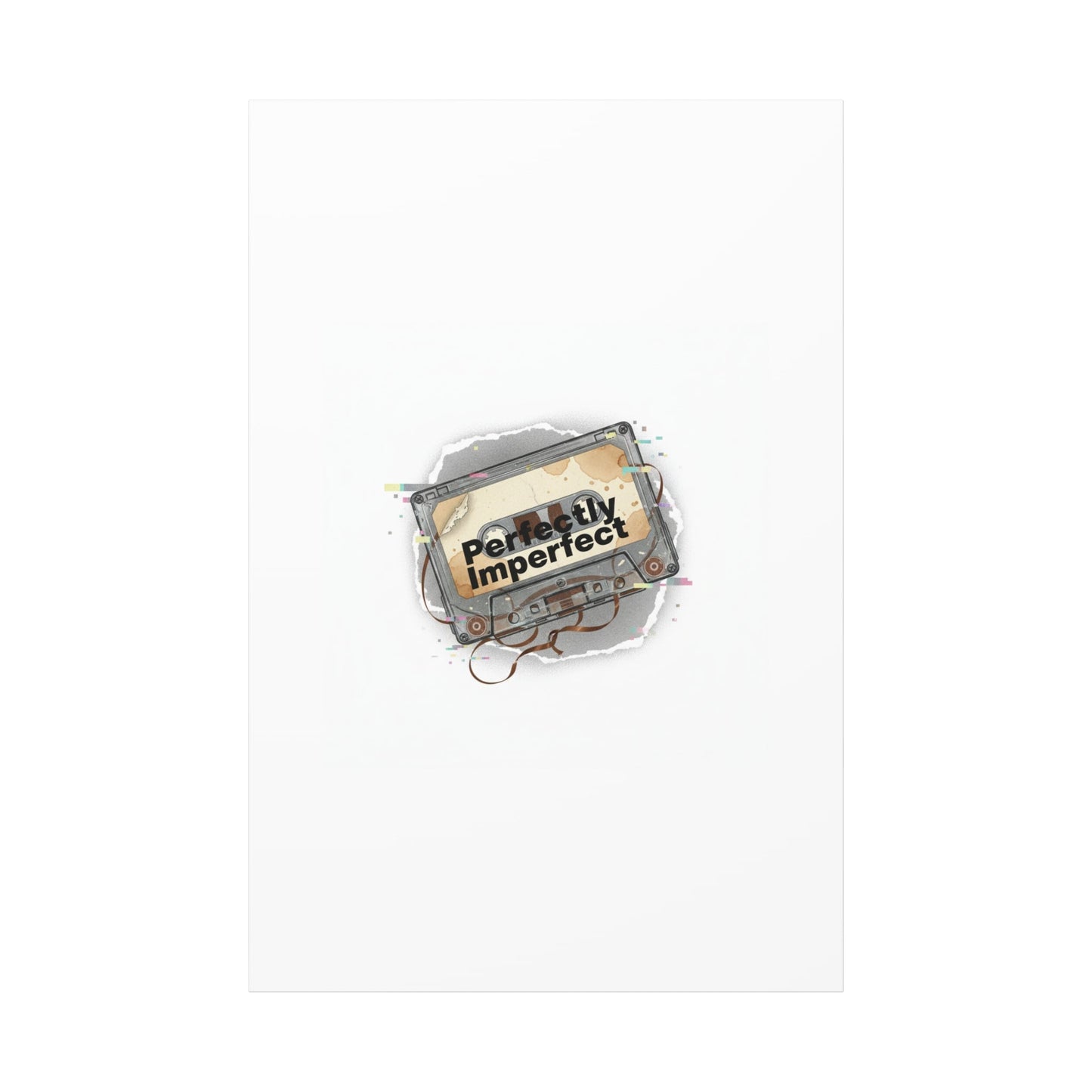 Perfectly Imperfect Cassette, Canvas Print | Analog Error, glitch art static