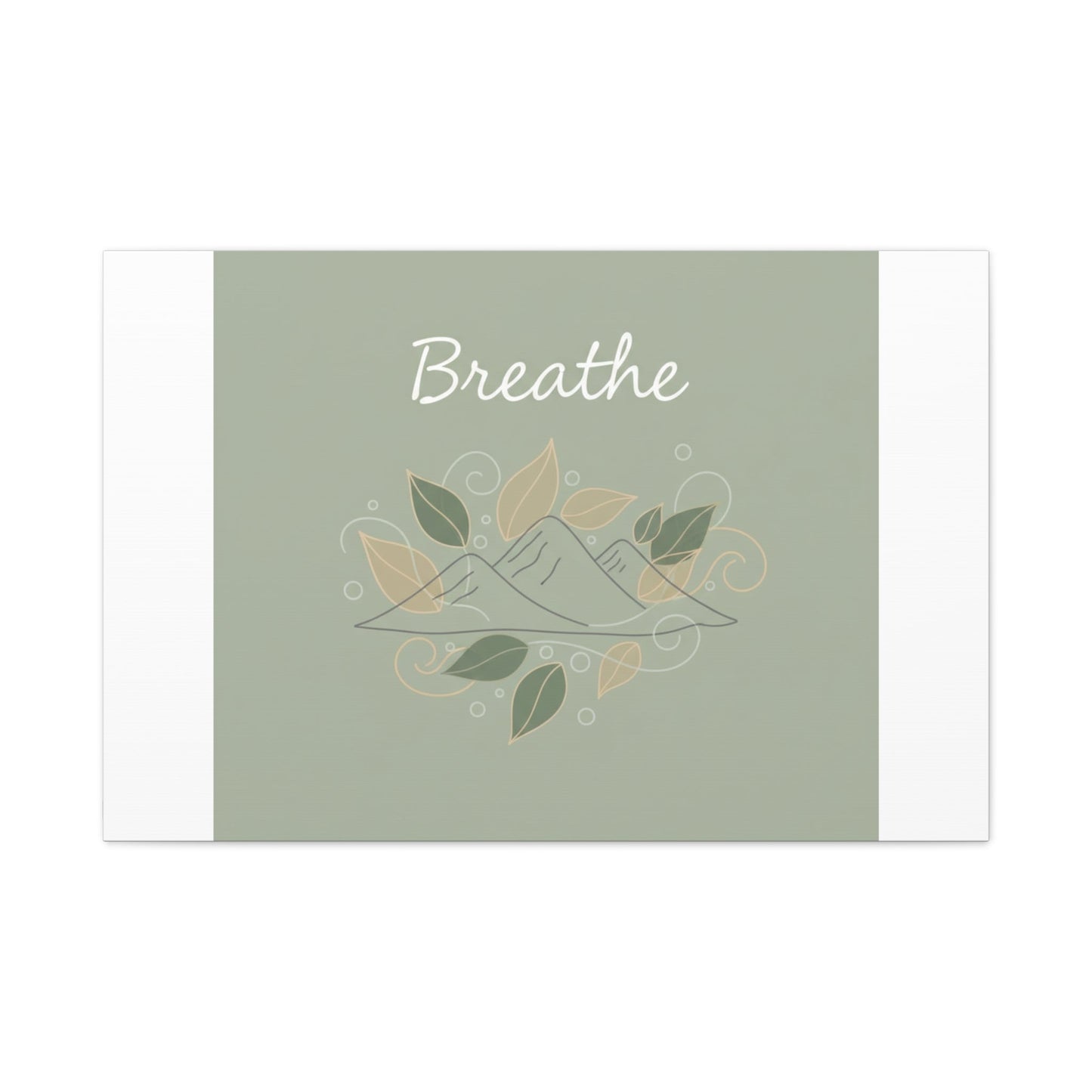 Breathe Mountain Line Canvas | Nature Symbols, Minimal Forest Wall Art