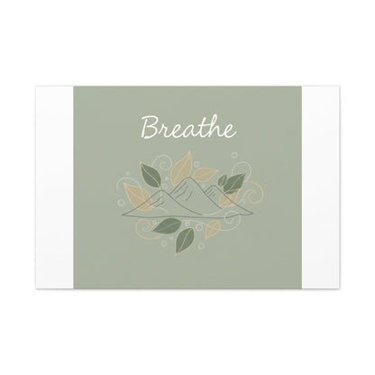 Breathe Mountain Line Canvas | Nature Symbols, Minimal Forest Wall Art