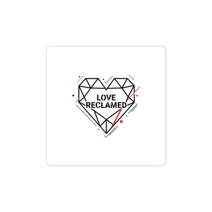 Love Reclaimed Geometric Heart Sticker | Minimalist Punk Heart, Modern Heart Design