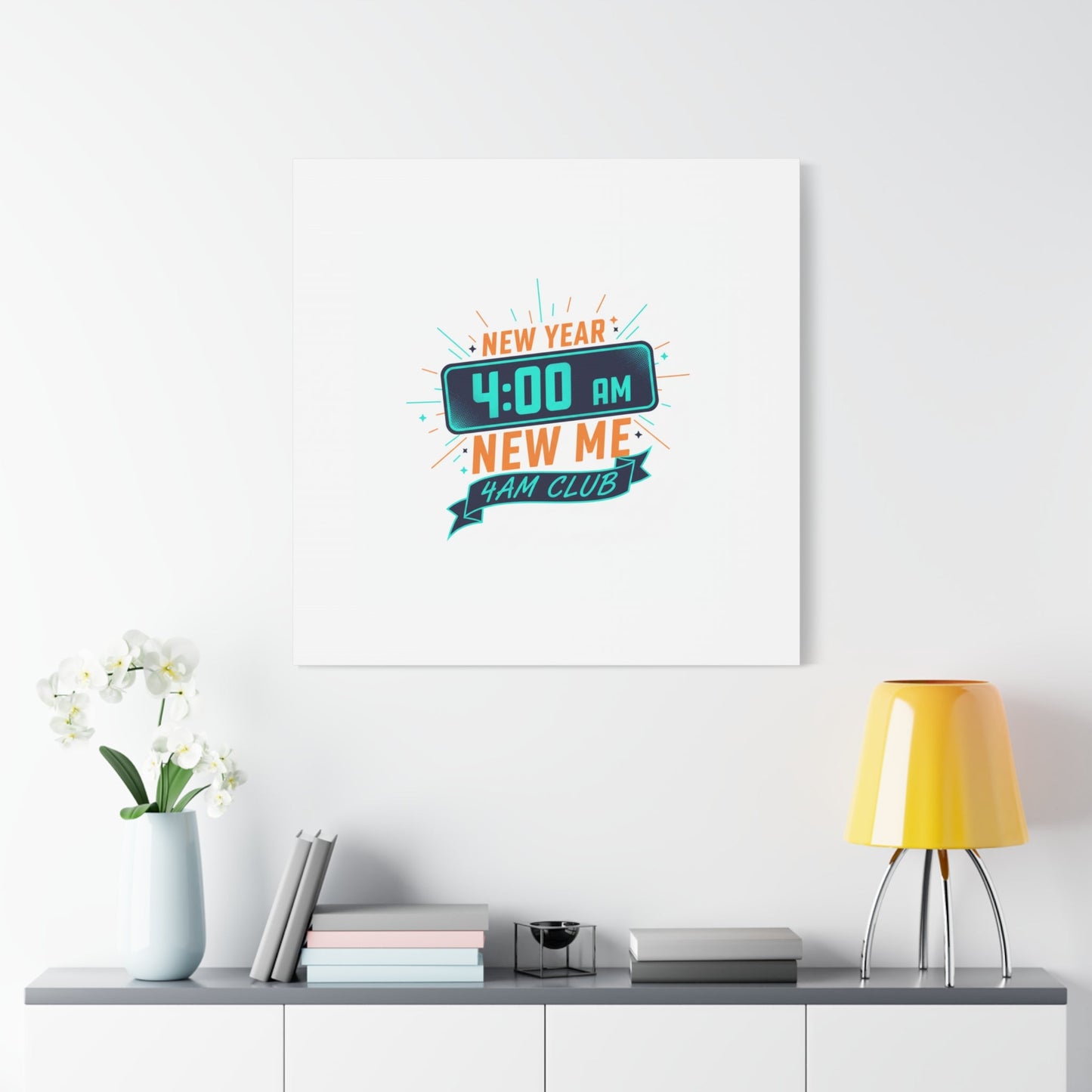 4AM Club New Year Graphic Canvas | Holiday Party Novelty, Festive New Year Decor