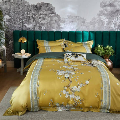 Four-piece printed long-staple cotton satin