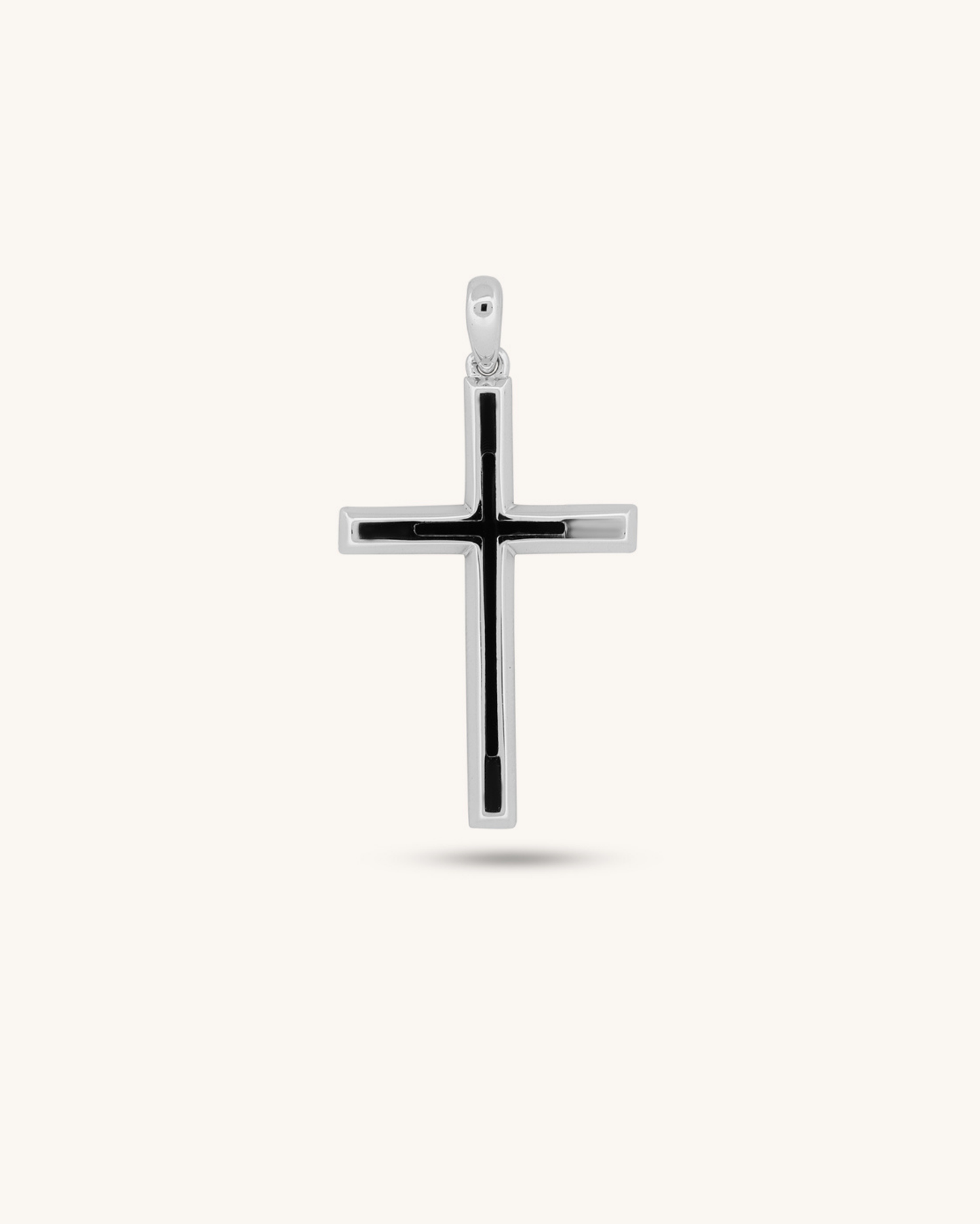 Black Lined Cross Pendant