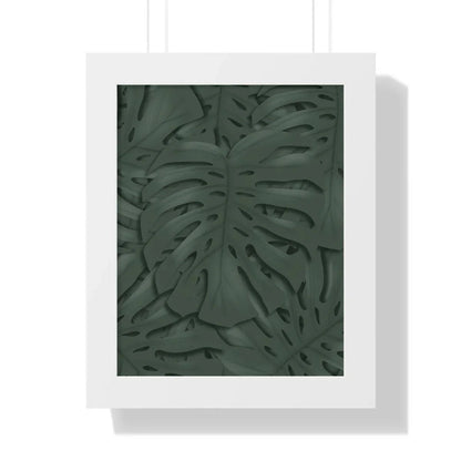 Deep Green Monstera Framed Print – Botanical Wall Art