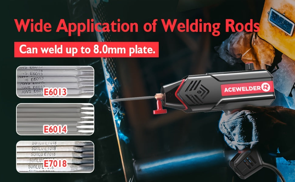 ACEWELDER 120Amp Handheld Welding Machine 110V Portable Electric ARC Welder Gun with Inverter Current Adjustment Stick Welder IP21S