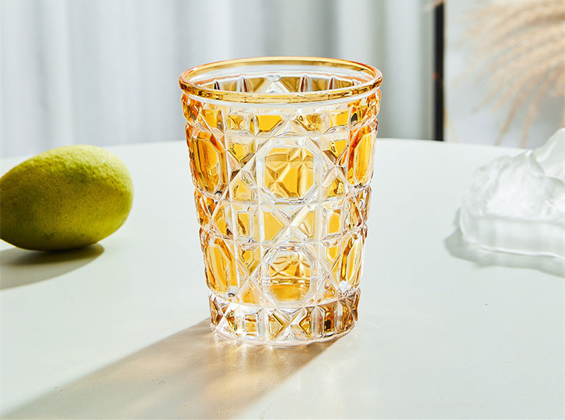Creative Light Luxury Color Checkered Whisky Cup