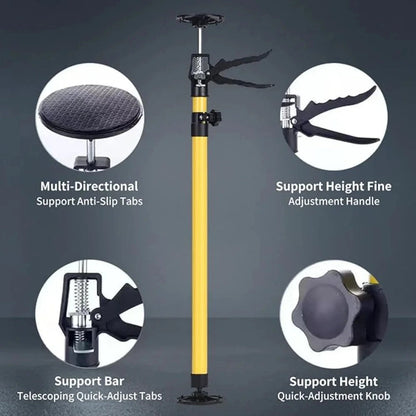 2PCS Adjustable Manual Jack Support Rod for Cabinet Installation Effort-Saving Extendable Steel Support Bar