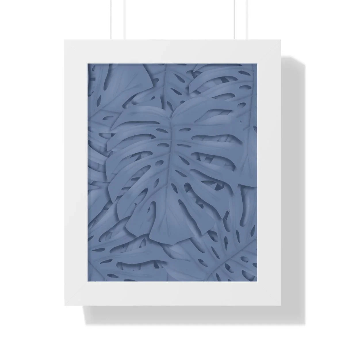 Blue Monstera Framed Print – Botanical Wall Art