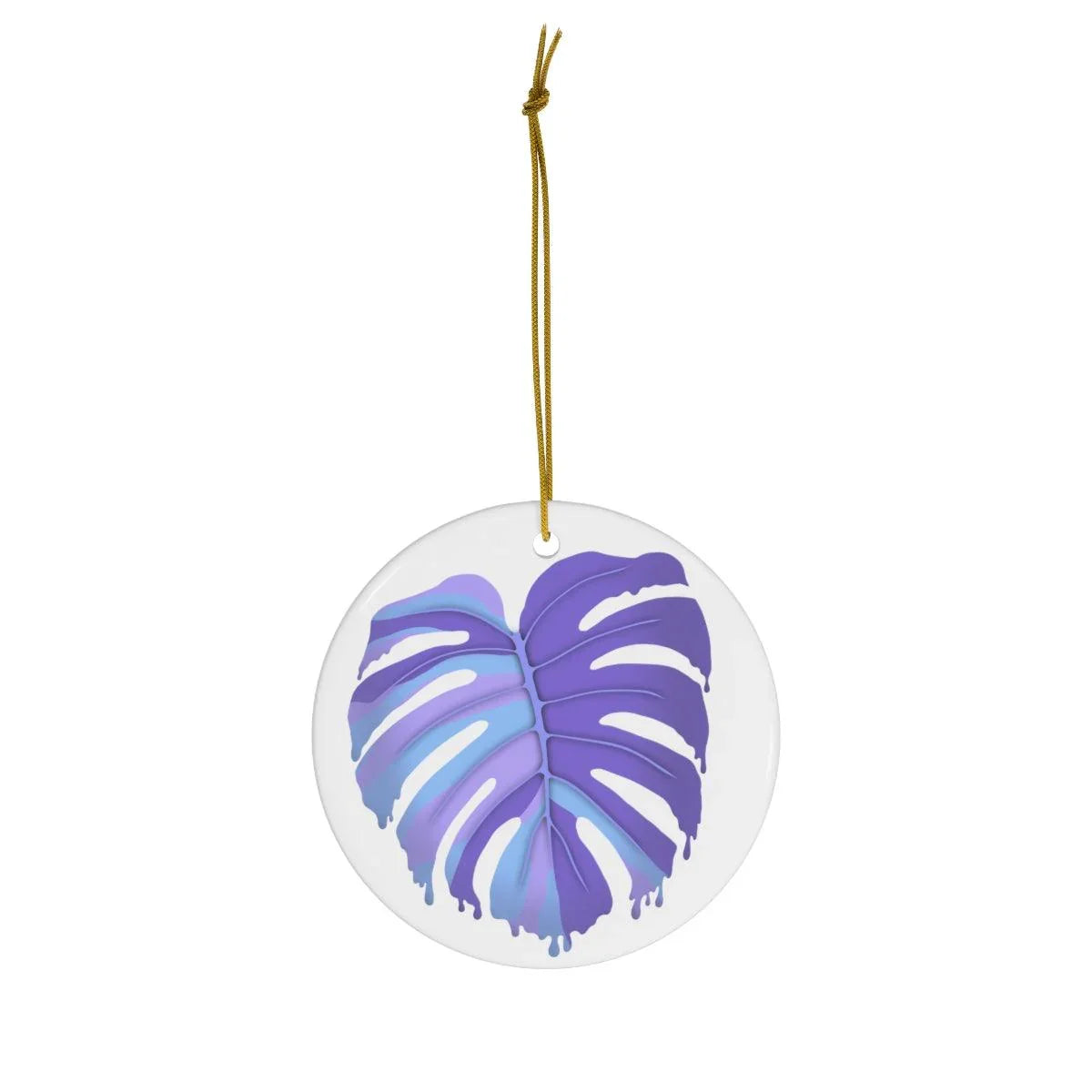 Purple Monstera Ceramic Ornament