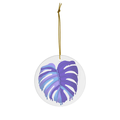 Purple Monstera Ceramic Ornament