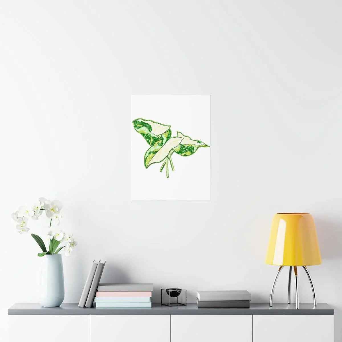 Marble Syngonium Botanical Print – Unframed Wall Art