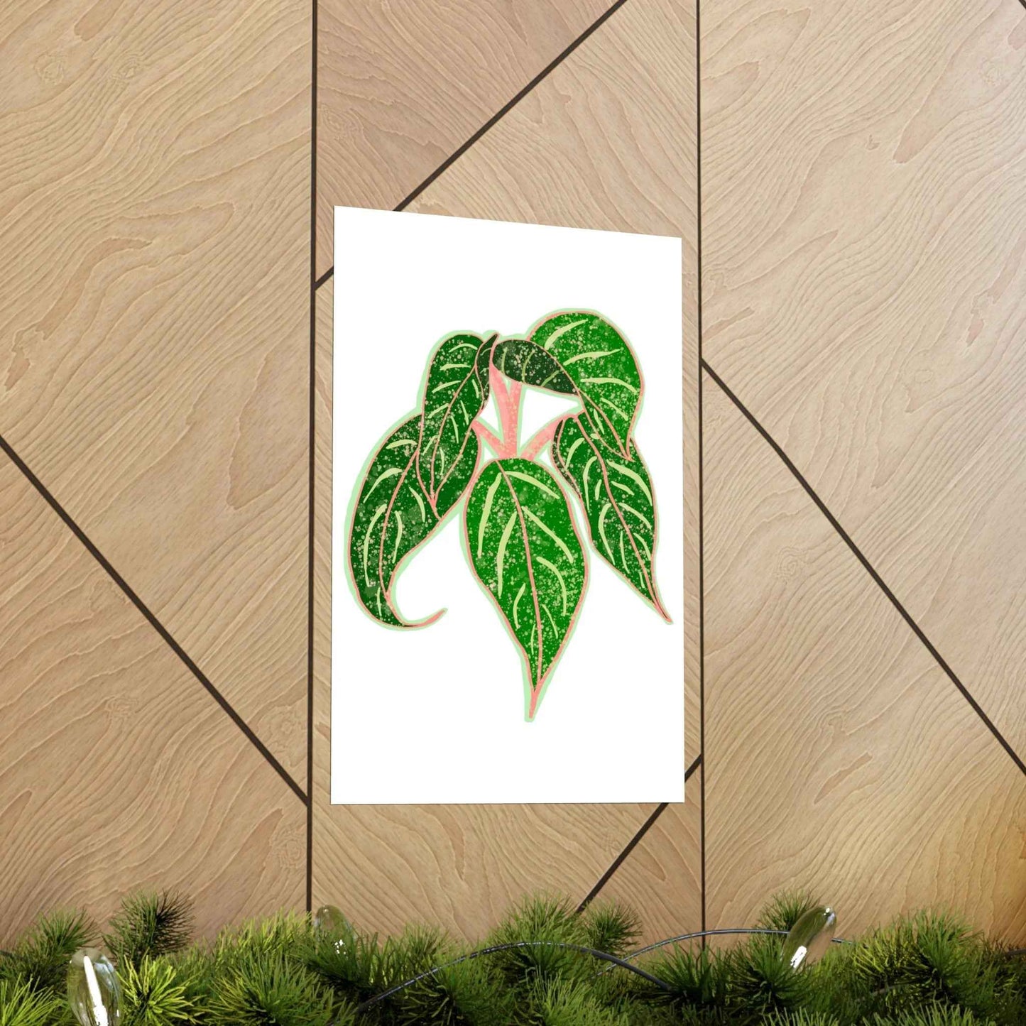 Aglaonema Sparkling Sarah Botanical Print – Unframed Wall Art