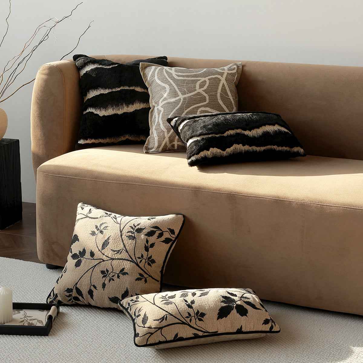 Mid-century Modern Light-luxury Sofa Throw Pillow With A Premium Feel Bed Waist Cushion Cover