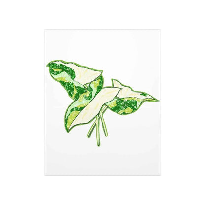 Marble Syngonium Botanical Print – Unframed Wall Art