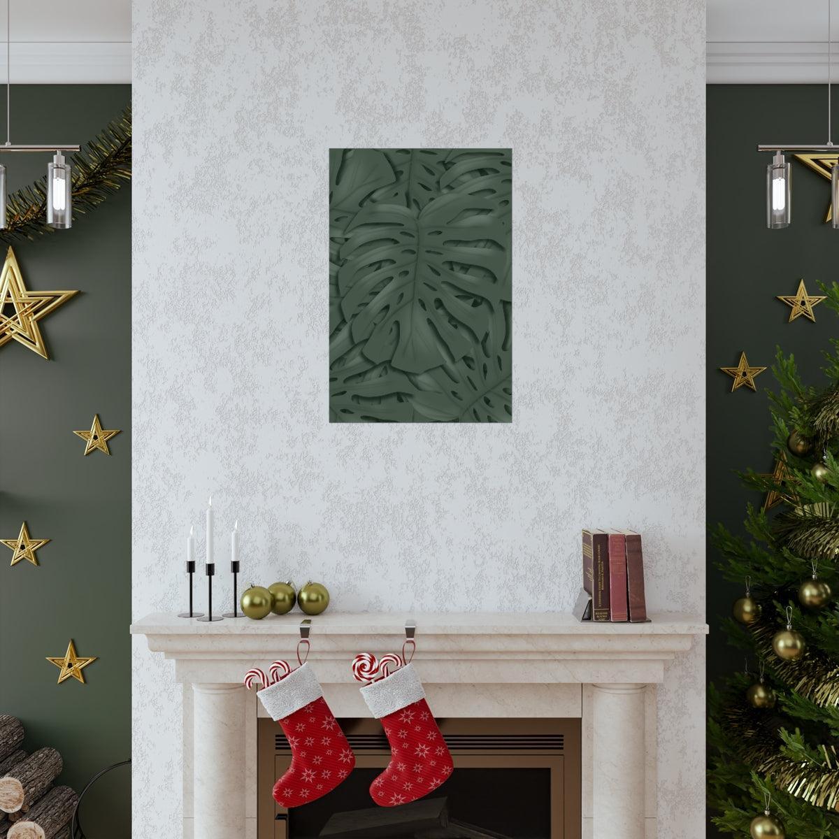 Deep Green Monstera Botanical Print – Unframed Wall Art