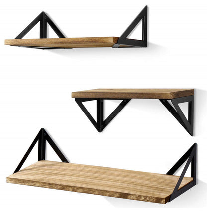 Floating Shelf Bracket Mount, Rustic Wood Wall Mount Shelf  For Bedroom