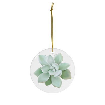 Pachyveria Haagei Succulent Ceramic Ornament – Pastel Blue Holiday Decor
