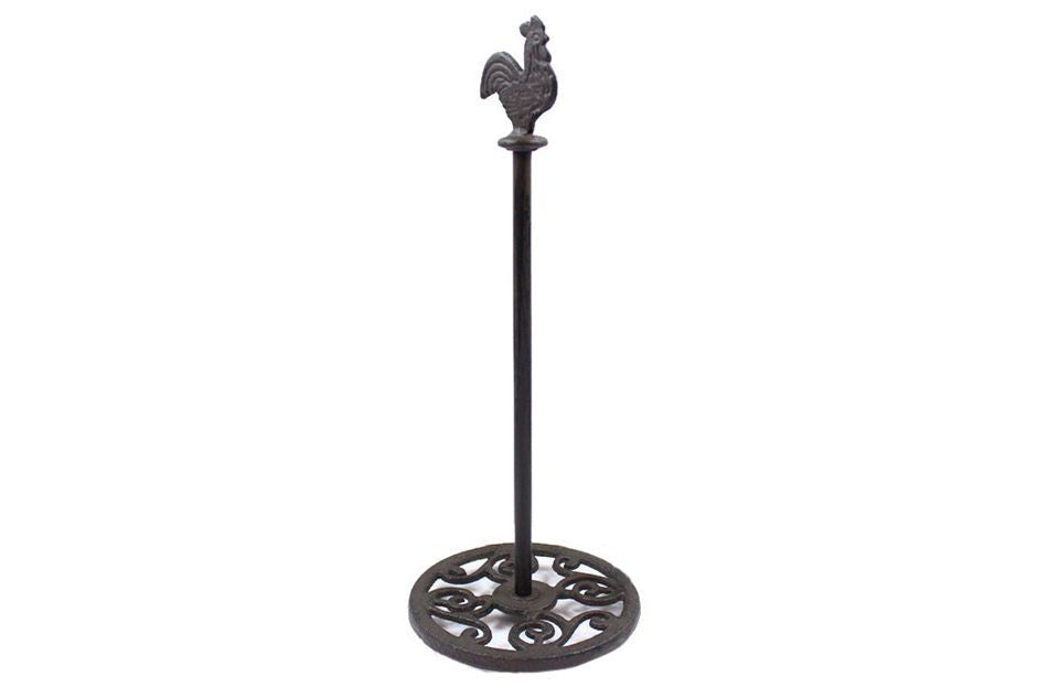 Cast Iron Rooster Extra Toilet Paper Stand 15""