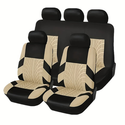 Tire Track Seat Covers Breathable Universal Set of 5