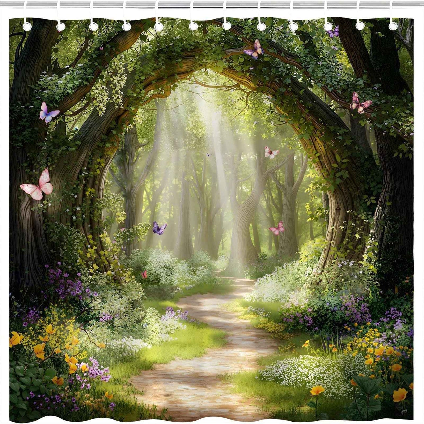 Shower Curtain Digital Printing Bathroom Waterproof Mildew-proof Partition Curtain