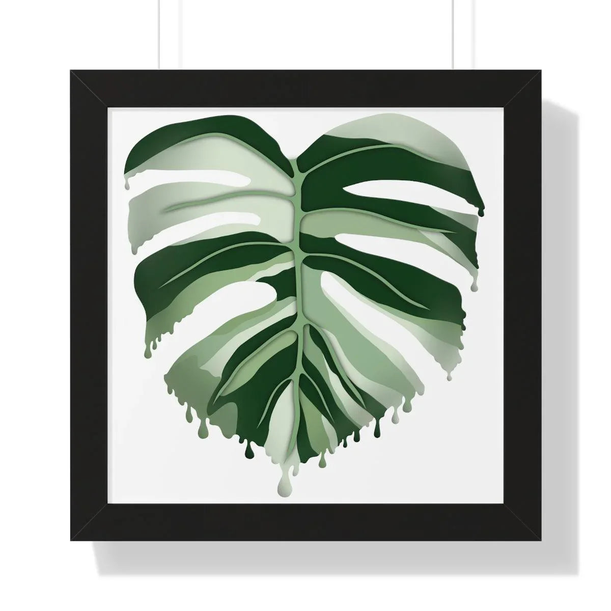 Melting Monstera Albo Framed Print – Botanical Wall Art