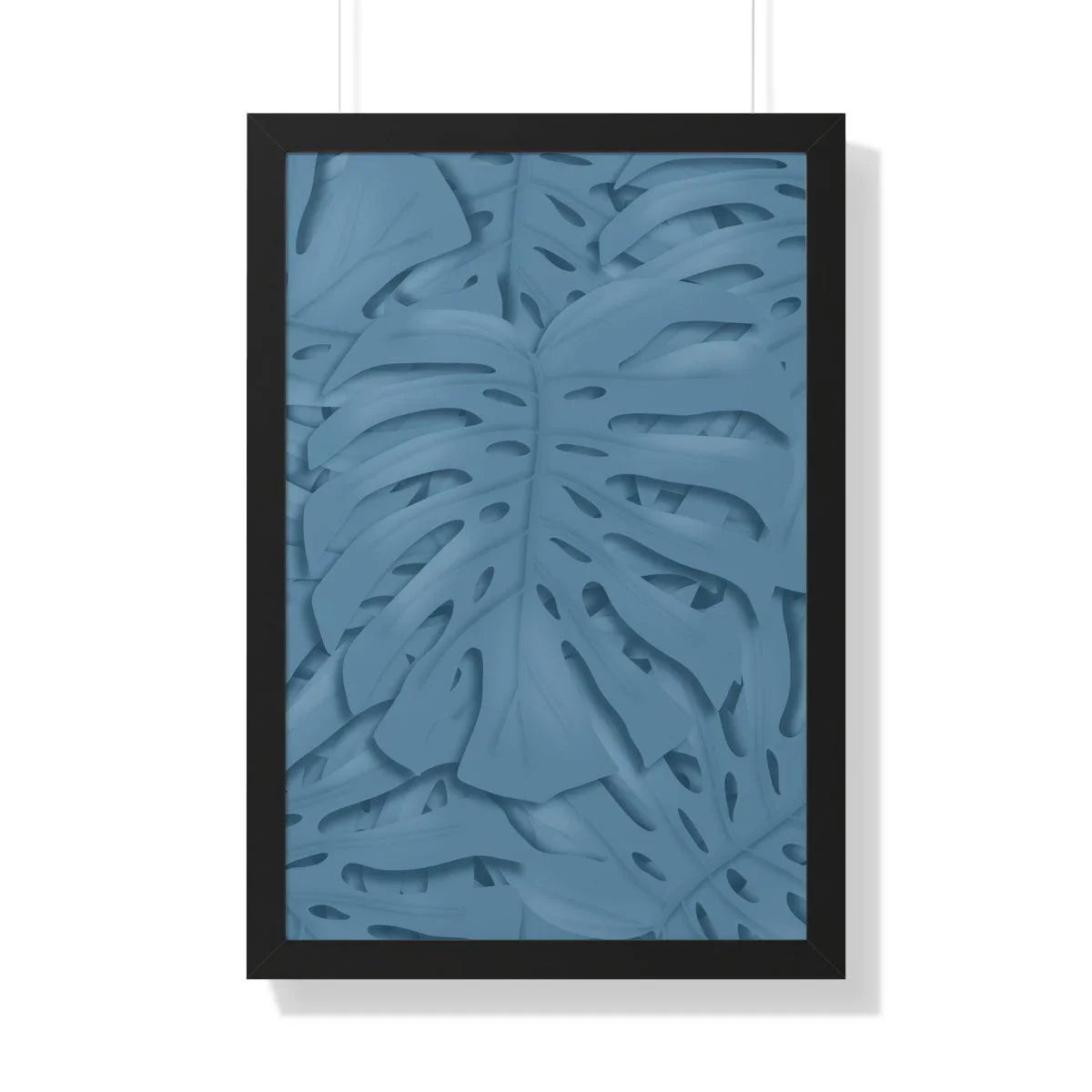 Cerulean Monstera Framed Print – Botanical Wall Art