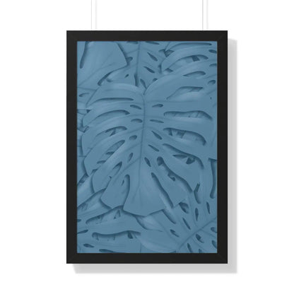 Cerulean Monstera Framed Print – Botanical Wall Art