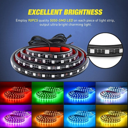 Car Lighting Kit, RGB Floor Lighting with Music Synchronization, Remote And App Control, Multiple Color Combinations, Remote Compatibility