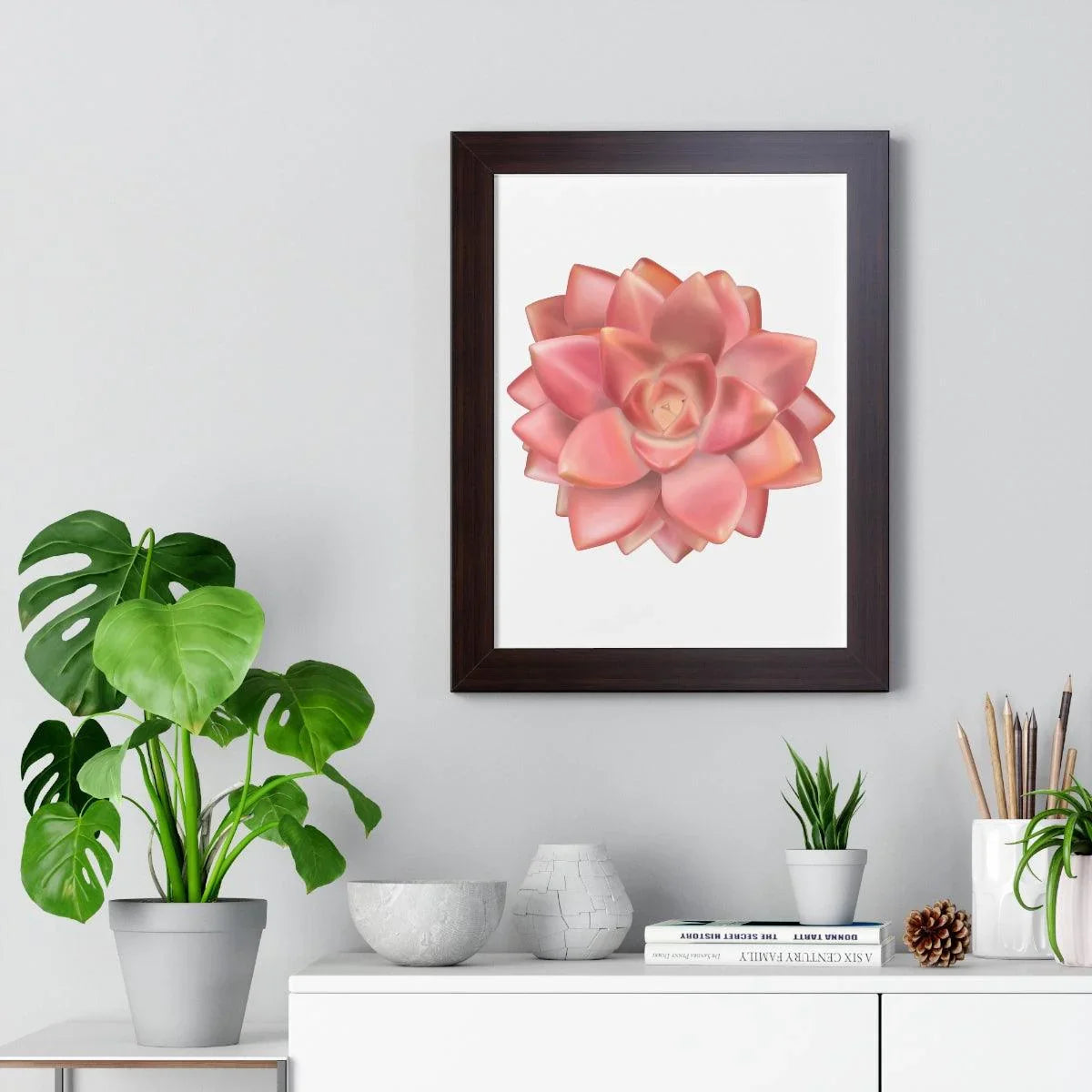 Graptosedum California Sunset Succulent Framed Print – Botanical Wall Art