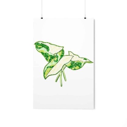 Marble Syngonium Botanical Print – Unframed Wall Art