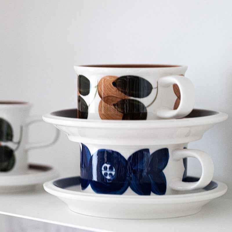Medieval Ceramic Vintage Hand-painted Replica Coffee Cup And Saucer Wide Mouth Cup