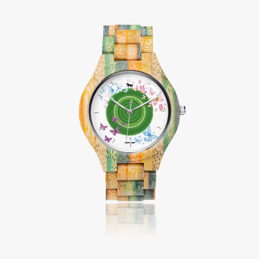 884. Camouflage Wooden Watch - Green&Blue