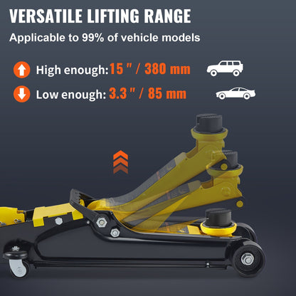 Happybuy 2.5 Ton Alloy Single Cylinder Compact Car Jack 3"-15"