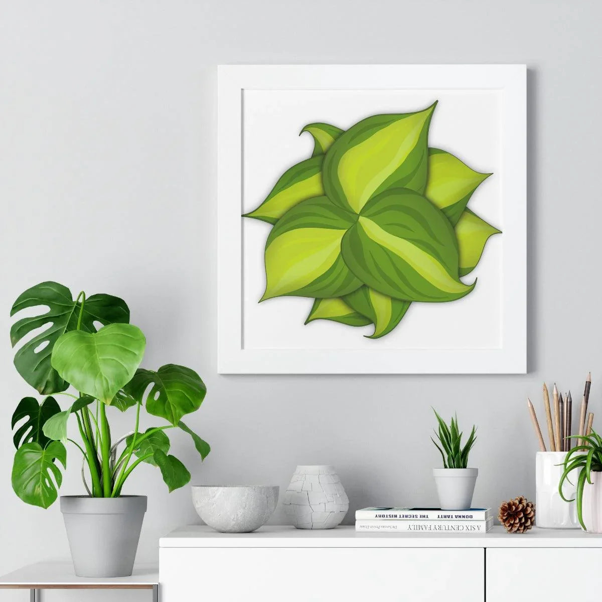 Philodendron Brasil Framed Print – Botanical Wall Art