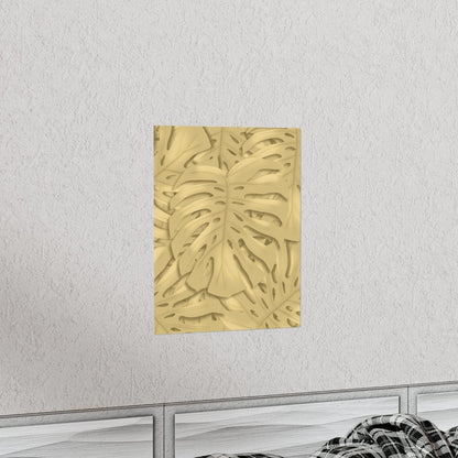 Golden Monstera Botanical Print – Unframed Wall Art