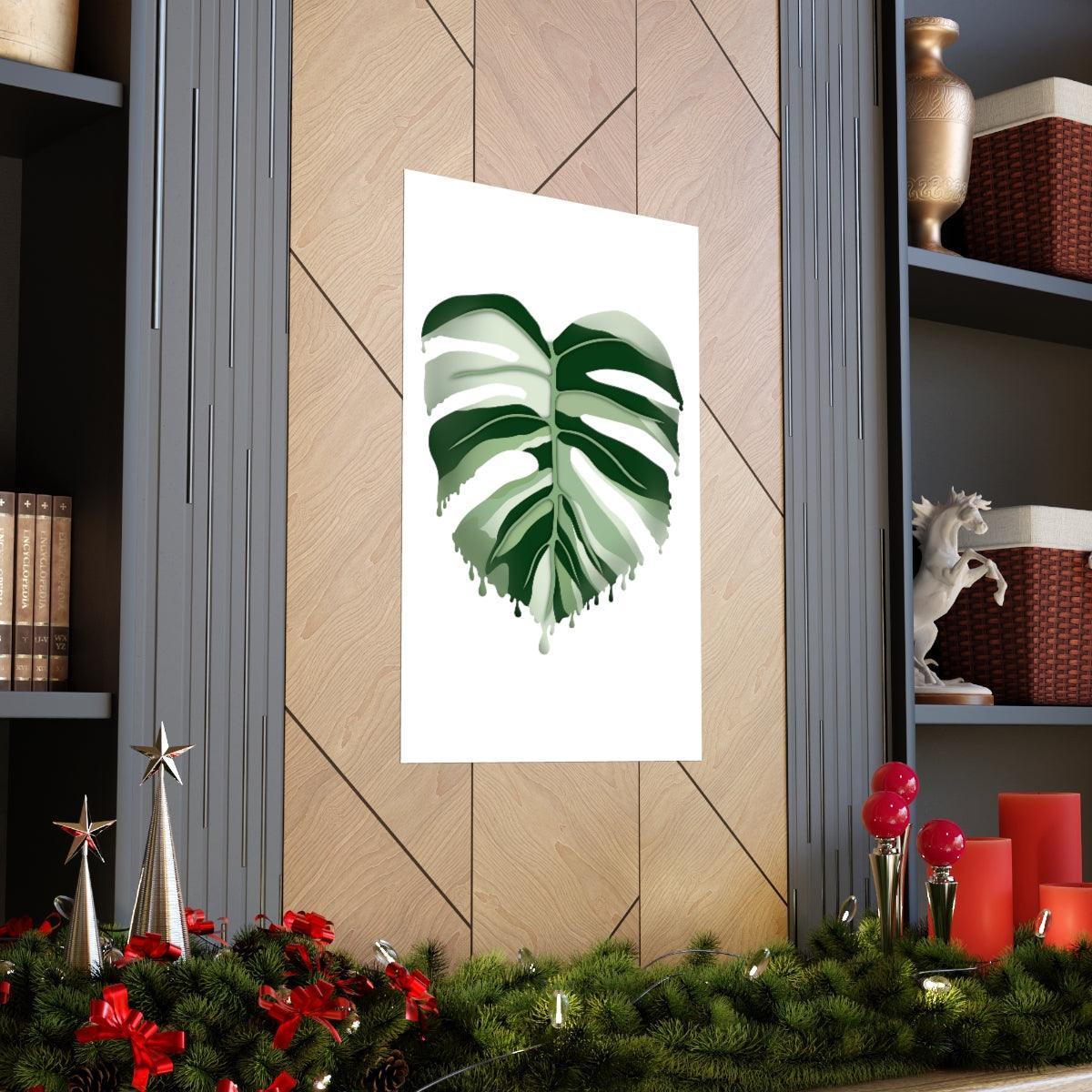 Melting Monstera Albo Botanical Print – Unframed Wall Art