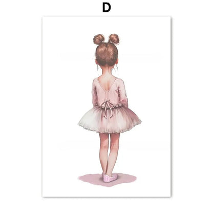 Ballet Alphanumeric Children's Room Art Canvas Painting