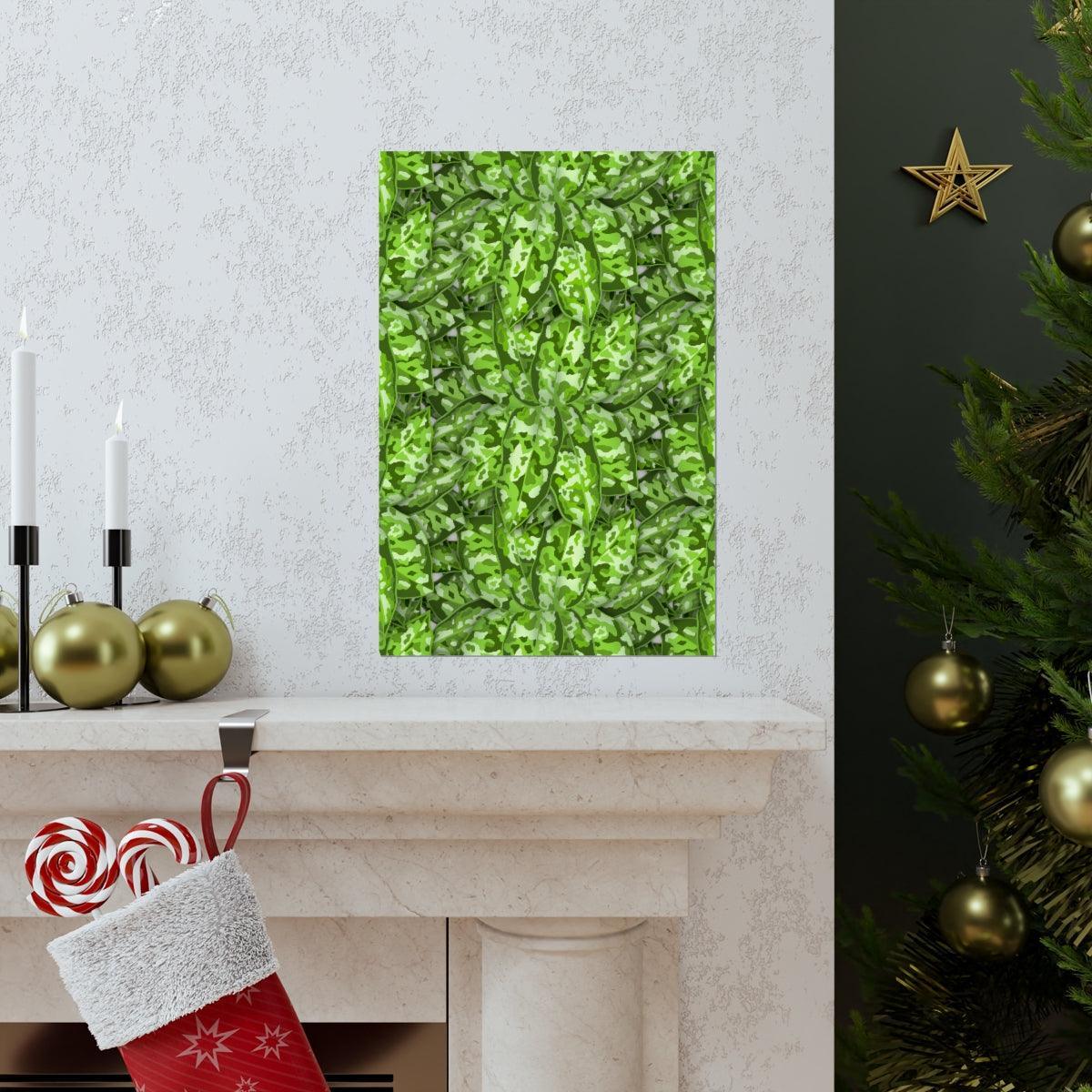 Aglaonema Pictum Botanical Print – Unframed Wall Art