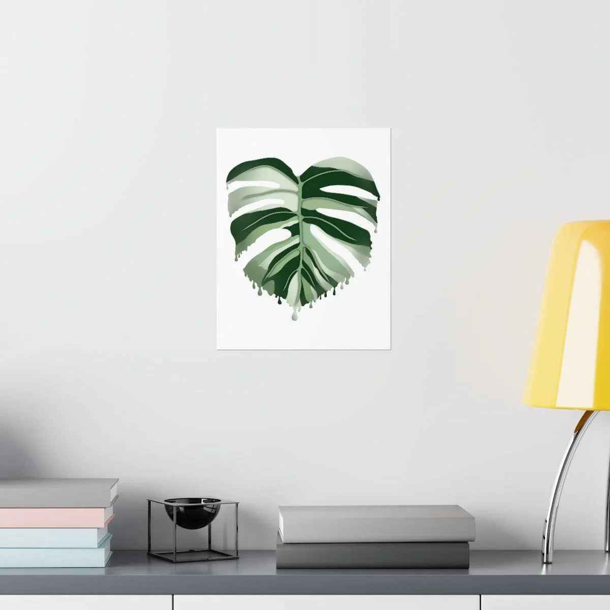 Melting Monstera Albo Botanical Print – Unframed Wall Art