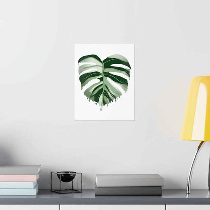 Melting Monstera Albo Botanical Print – Unframed Wall Art