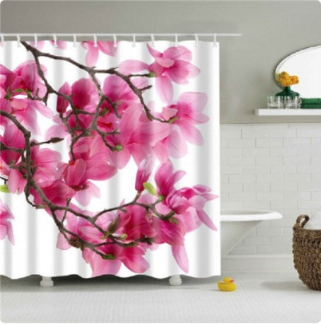 Floral Printing Series Polyester Shower Curtain