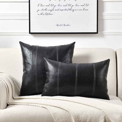 American Minimalist Pillowcase Stitching PU Leather Stitching Pillow Cover
