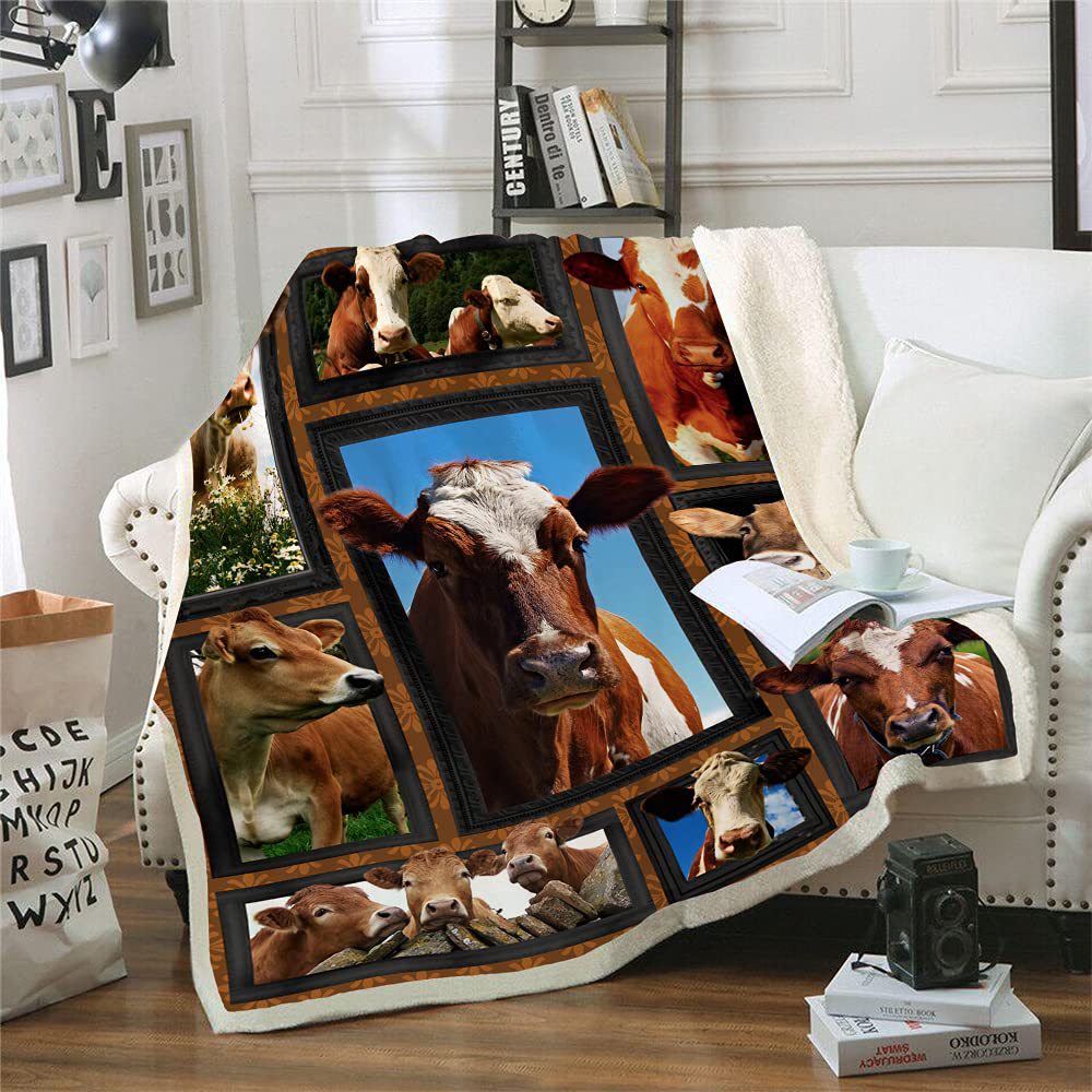 Cows Pattern Cartoon Children's Printed Blanket
