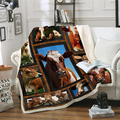 Cows Pattern Cartoon Children's Printed Blanket